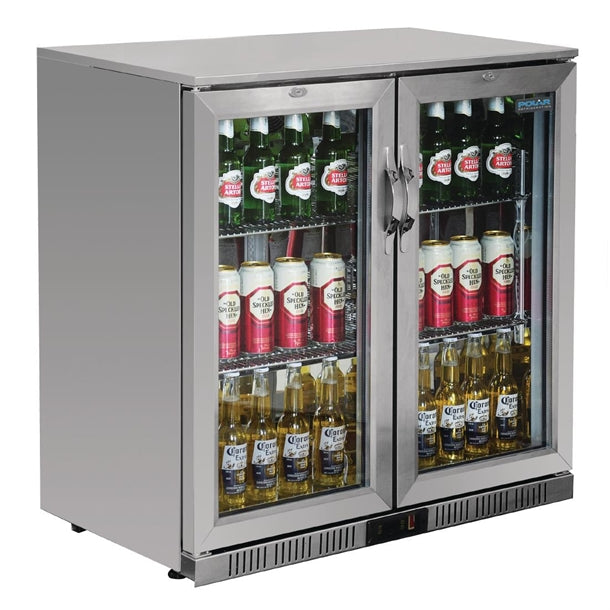Polar G-Series Back Bar Cooler with Hinged Doors Stainless Steel - 208Ltr