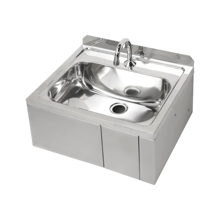 Hands Free Knee Operated Stainless Steel Timed Flowed Basin - No Temp Control Valve -