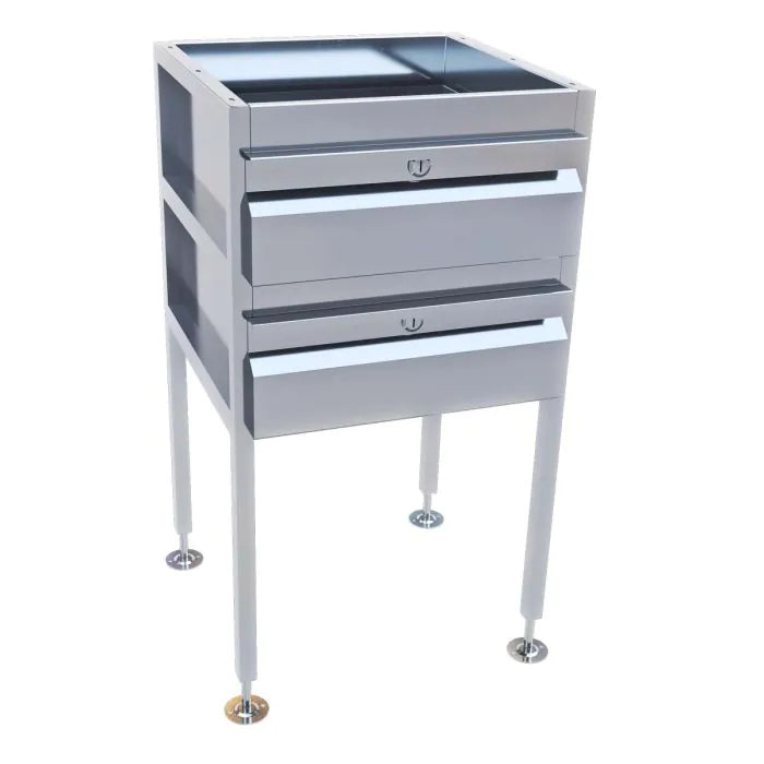 Lockable Freestanding Stainless Steel Drawer Unit (2 drawers) - AB-2DRAW-L