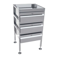 Lockable Freestanding Stainless Steel Drawer Unit (3 drawers) - AB-3DRAW-L