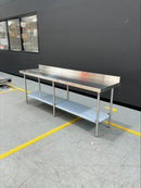 Vogue - DA343 - Premium Stainless Steel Table with Splashback 2400mm