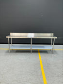 Vogue - DA343 - Premium Stainless Steel Table with Splashback 2400mm
