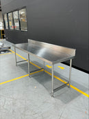 Simply Stainless Work Bench with Splashback SS02.7.2400LB