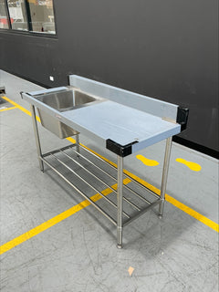 Simply Stainless Sink Bench with Splashback SS05.1500.L