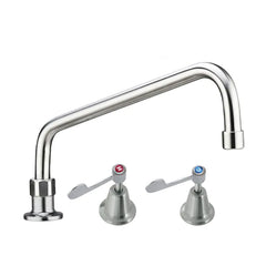 Stainless Steel Bench Mount and Basin Stops with 12" Spout - T-3MHS12
