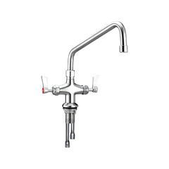 Stainless Steel Dual Bench Mount Tap Body with 12" Spout - T-3MDH12