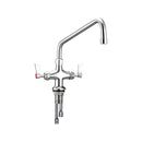 Stainless Steel Dual Bench Mount Tap Body with 12" Spout - T-3MDH12