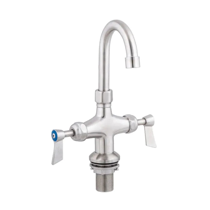 Stainless Steel Dual Hob Mount Body with Gooseneck Spout - T-3MDHG07