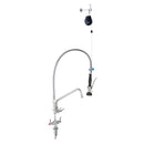 Stainless Steel Line Retractor Dual Hob Mounted Pre Rinse Unit With12" Pot Filler - T-3M53512