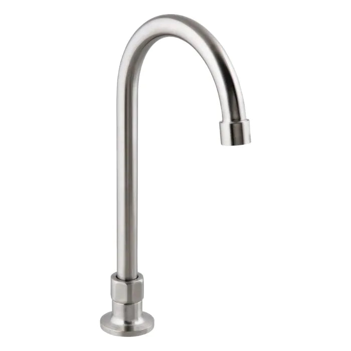 Stainless Steel Single Bench Mount (No Stops) with 12" Gooseneck Spout - T-3MHOG12