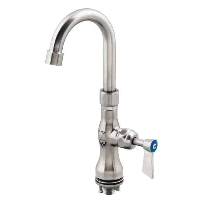 Stainless Steel Single Hob Mount Body with Single Control and Gooseneck Spout - T-3MSHG07
