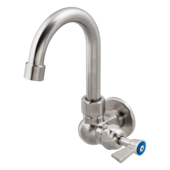 Stainless Steel Single Wall Mount Body with Single Control and Gooseneck Swivel Spout - T-3MSWG07