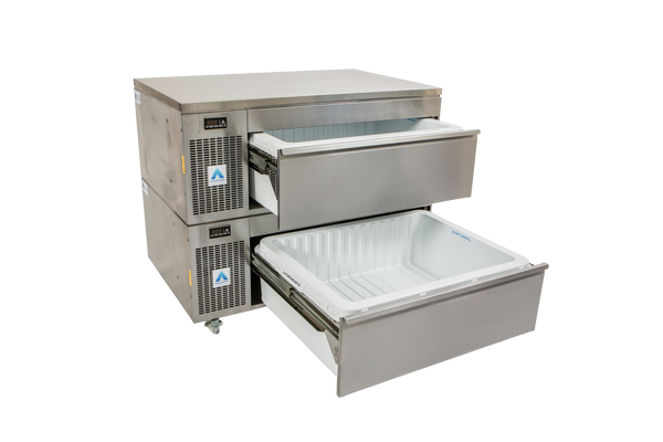 Adande VCS2.RW - Double Dual Temperature Drawer - Roller / Solid Work Top
