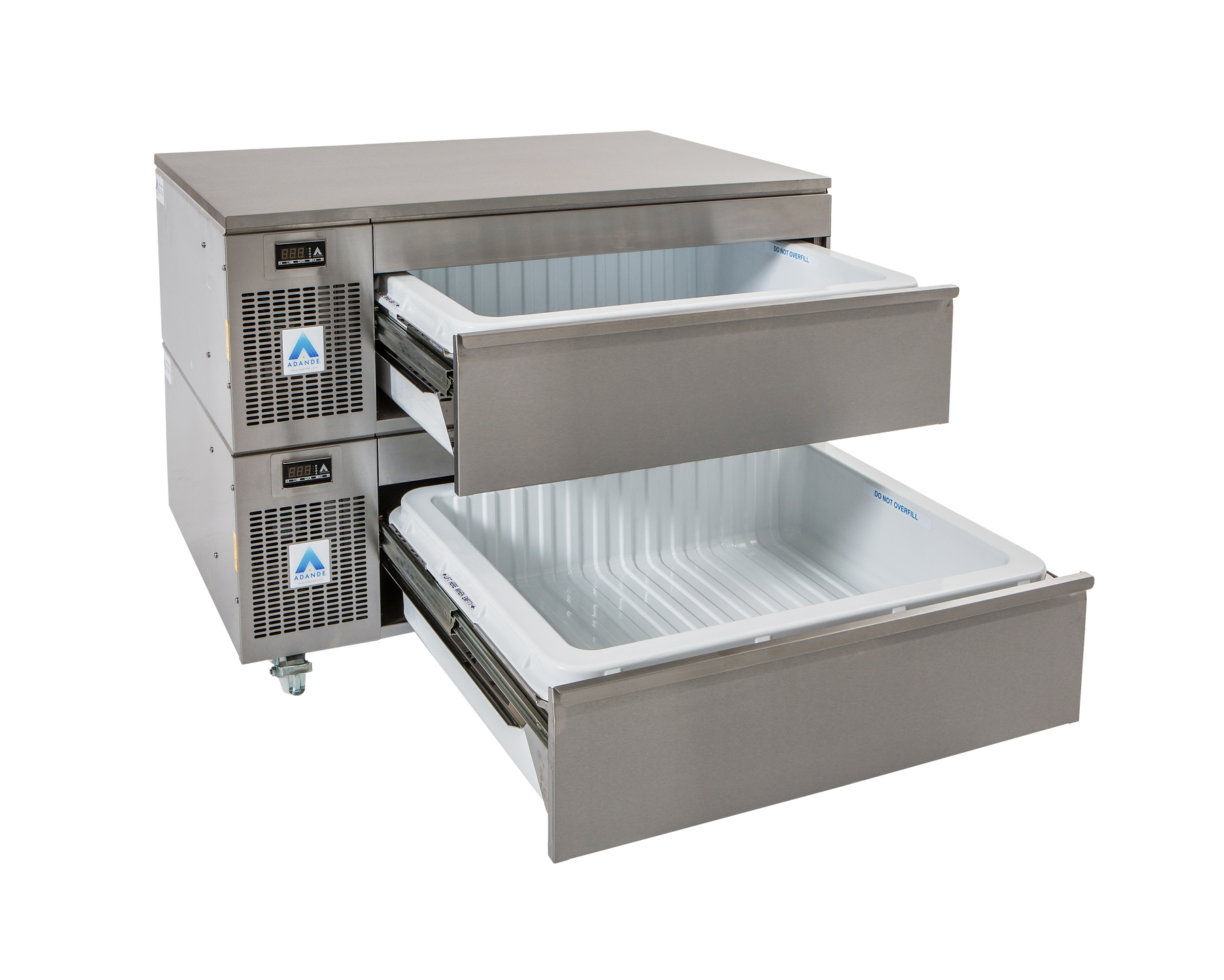 Adande VLS2.CT - Double Slimline Dual Temperature Drawer - Standard Castor / Cover Top