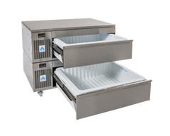Adande VLS2.CT - Double Slimline Dual Temperature Drawer - Standard Castor / Cover Top