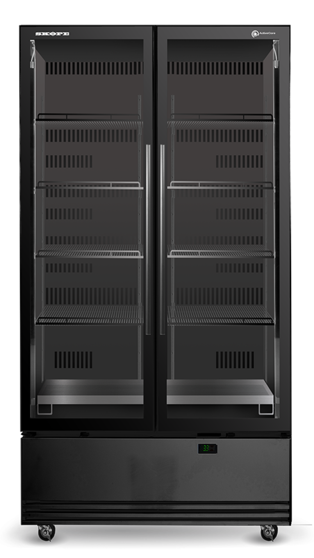 SKB900N-A 2 Glass Door Display or Storage Fridge