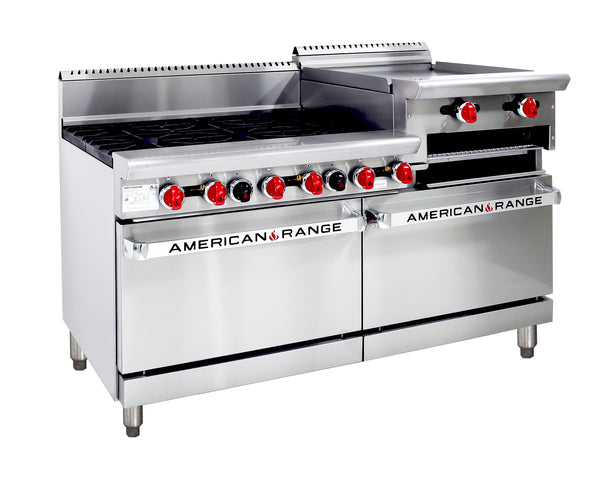 American Range - AAR.6B.24RG - Combination Oven Range & 6 Open Burners w/ Griddle Cooktop