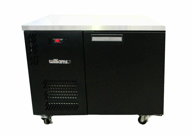 Williams Boronia - One Door Black Colorbond Remote Back Bar Counter Display Refrigerator
