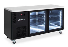 Williams Boronia - Two Door Black Colorbond Under Counter Display Refrigerator