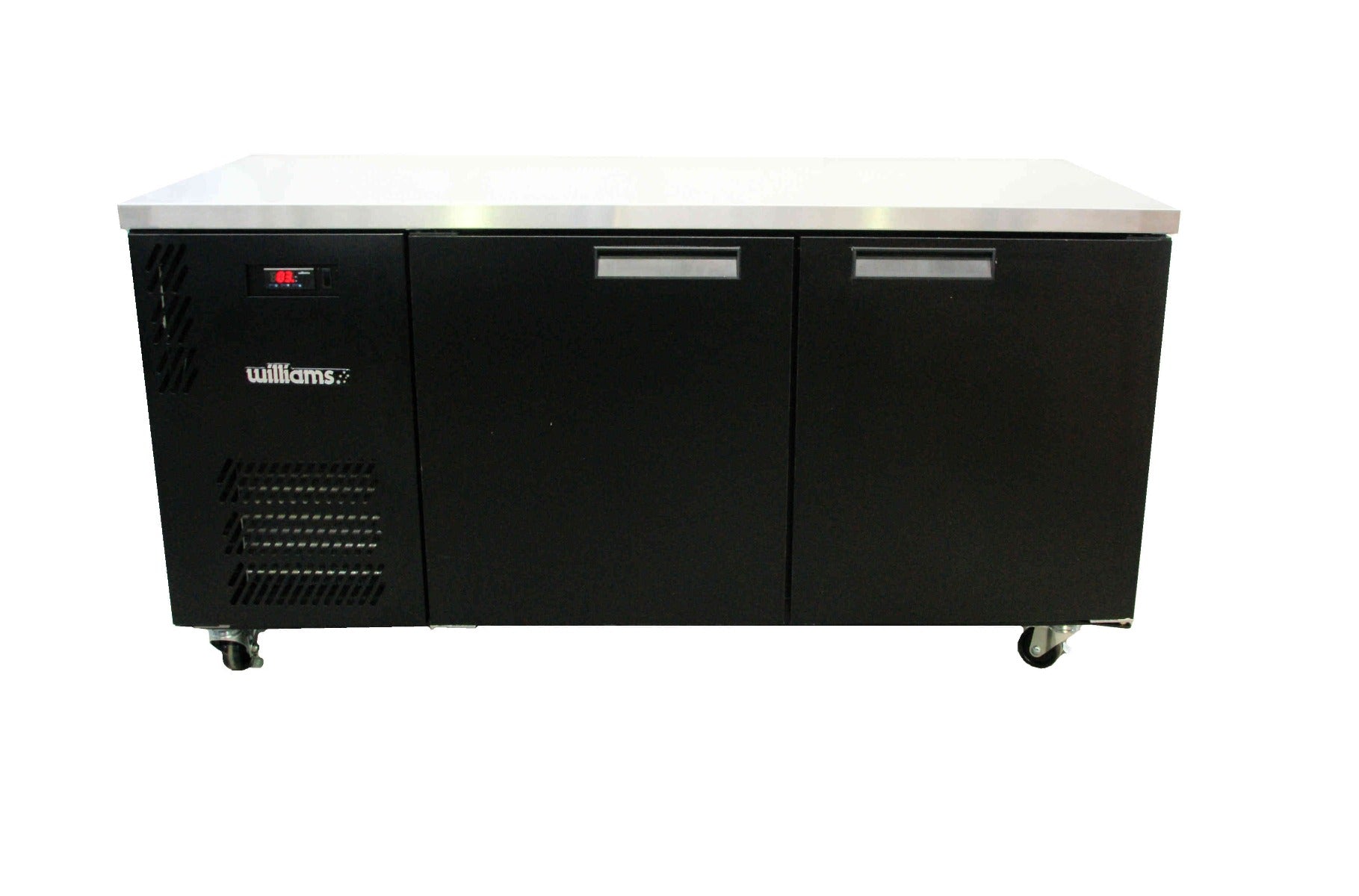 Williams Boronia - Two Door Black Colorbond Remote Back Bar Counter Display Refrigerator