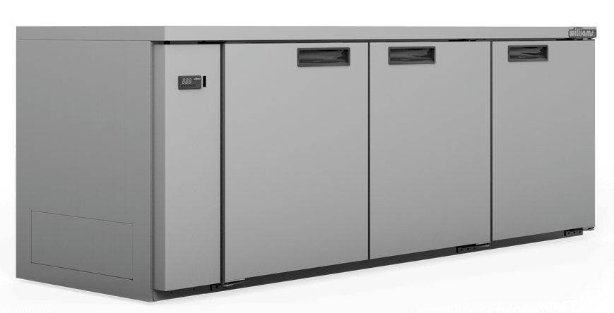 Williams Boronia - Three Door Stainless Steel Remote Back Bar Counter Display Refrigerator