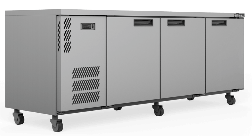 Williams Boronia - Three Door Stainless Steel Under Counter Display Refrigerator