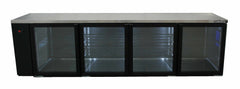 Williams Boronia - Four Door Black Colorbond Remote Back Bar Counter Display Refrigerator