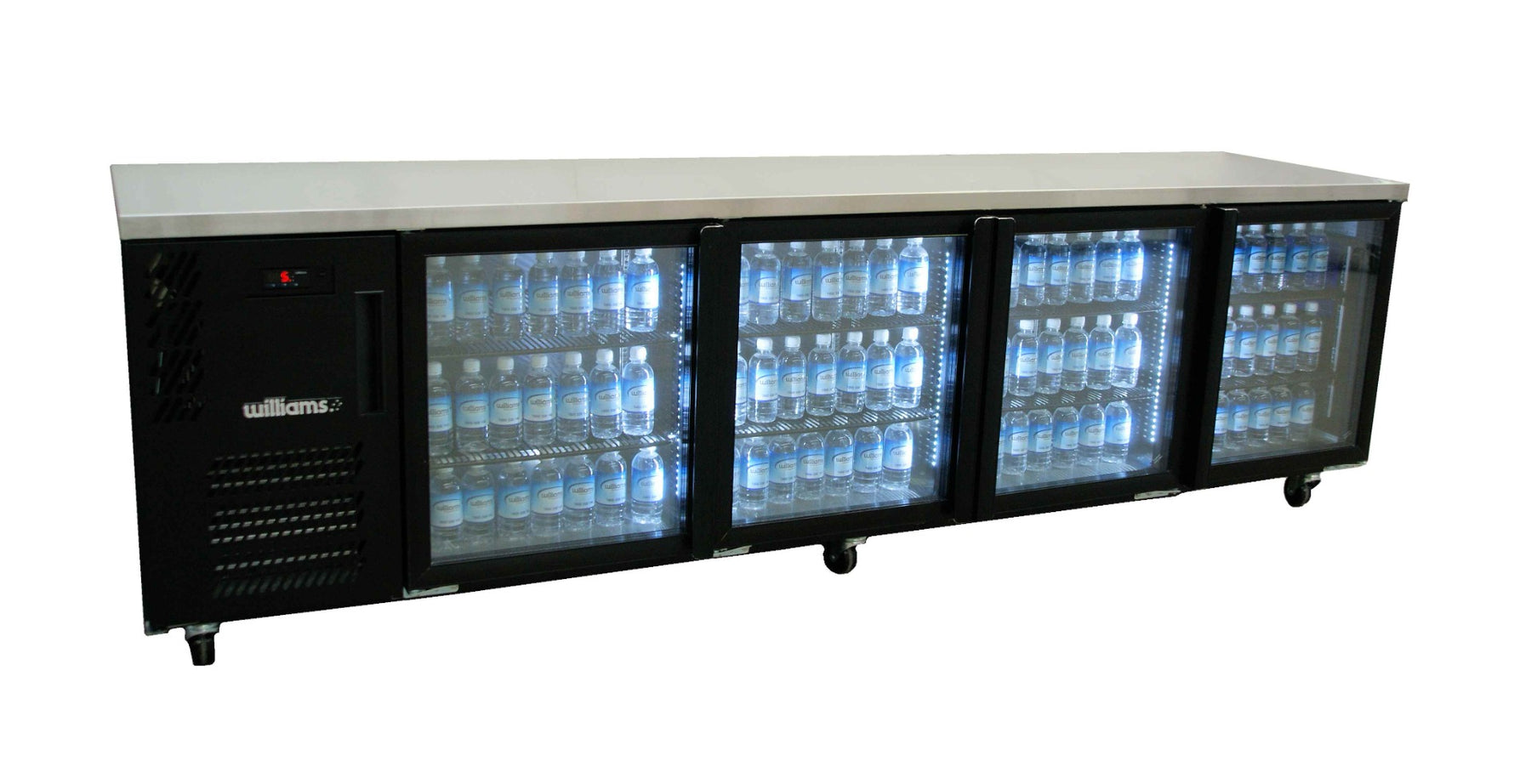 Williams Boronia -  Four Door Black Colorbond Under Counter Display Refrigerator