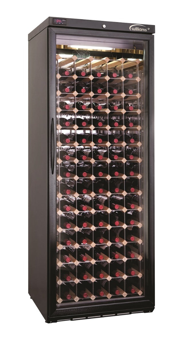 Williams Wine Cabinet - One Door Black Upright Wine Display Refrigerator