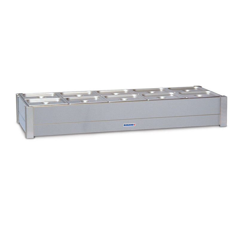 Roband Hot Bain Marie 6 x 1/2 size, pans not included, double row