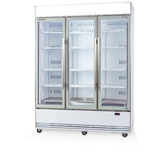 SKOPE BME1500N-AC: three door chiller ActiveCore SELF CONTAINED with Lit Sign