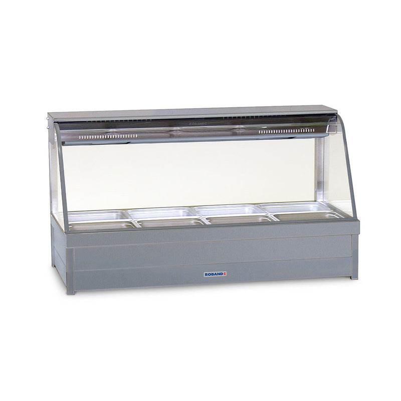 Roband Curved Glass Hot Food Display Bar, 6 pans double row