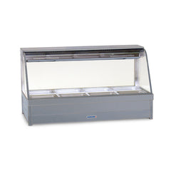 Roband - C25- Curved Glass Hot Food Display Bar - Bain Marie -  10 pans double row