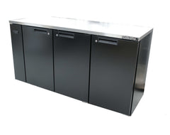 Williams Cameo - Three Door Black Colorbond Remote Back Bar Counter Display Refrigerator