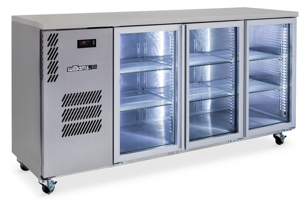 Williams Cameo - Three Door Stainless Steel Under Counter Display Refrigerator