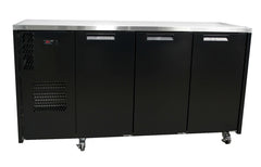 Williams Cameo - Three Door Black Colorbond Under Counter Display Refrigerator