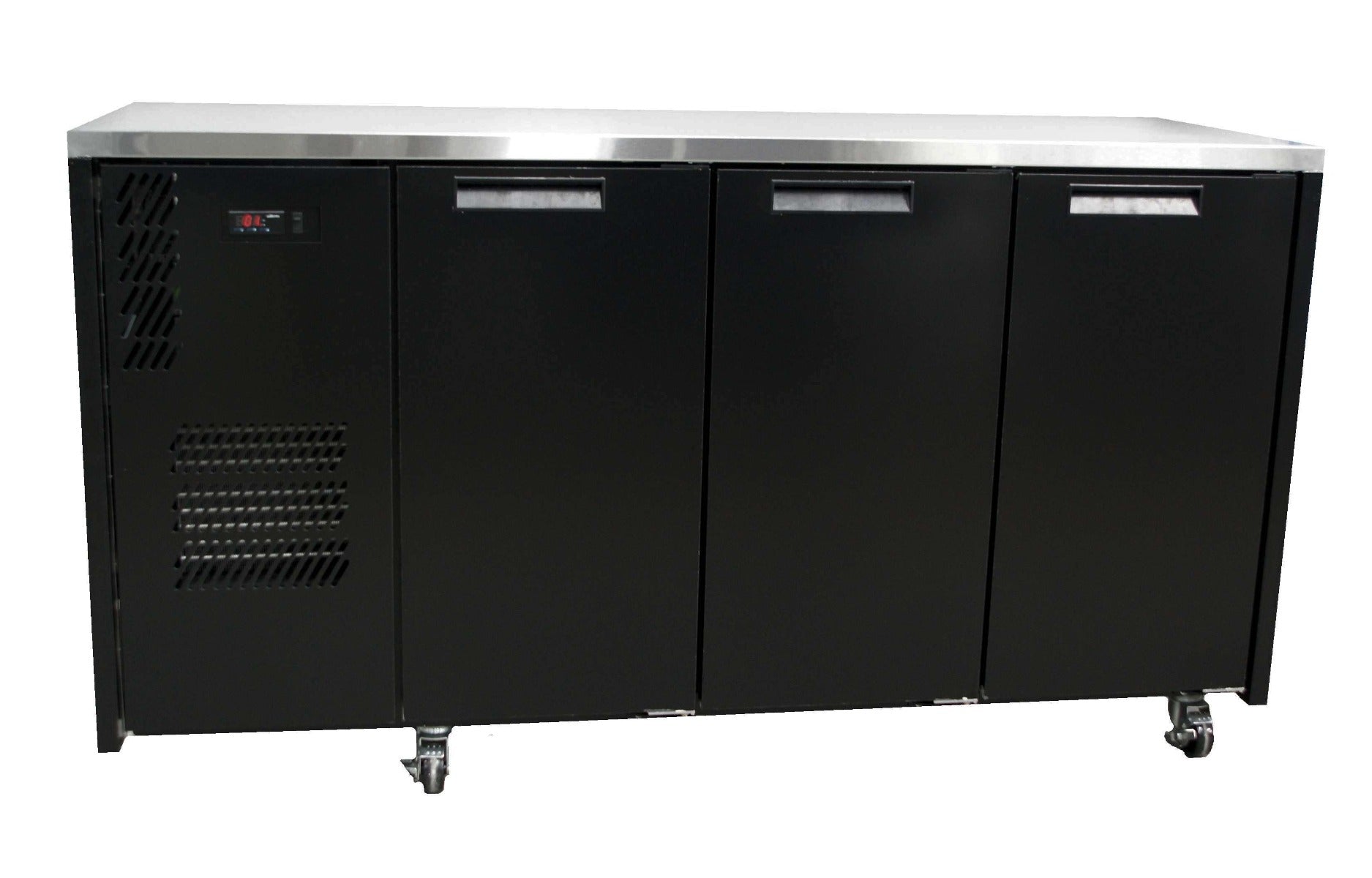 Williams Cameo - Three Door Black Colorbond Under Counter Display Refrigerator