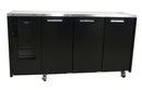 Williams Cameo - Three Door Black Colorbond Under Counter Display Refrigerator
