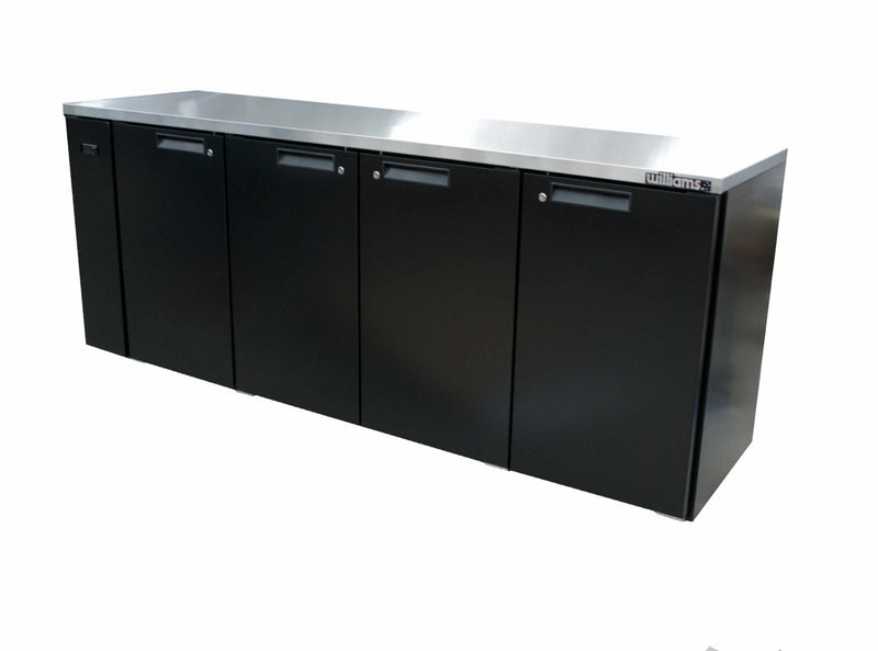 Williams Cameo - Four Door Black Colorbond Remote Back Bar Counter Display Refrigerator