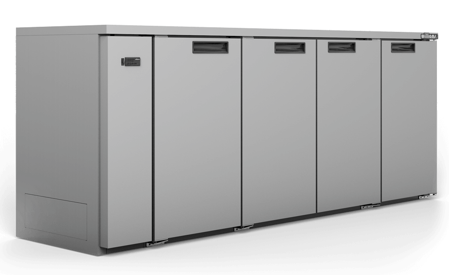 Williams Cameo - Four Door Stainless Steel Remote Back Bar Counter Display Refrigerator