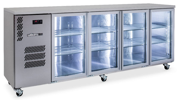 Williams Cameo - Four Door Stainless Steel Under Counter Display Refrigerator