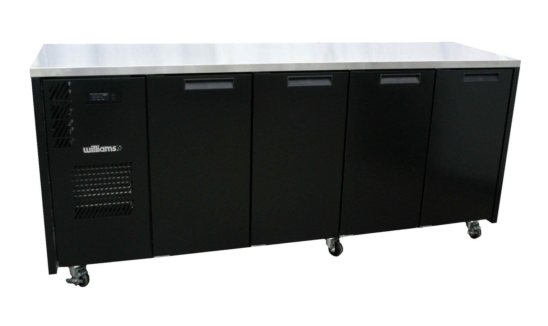 Williams Cameo - Four Door Black Colorbond Under Counter Display Refrigerator