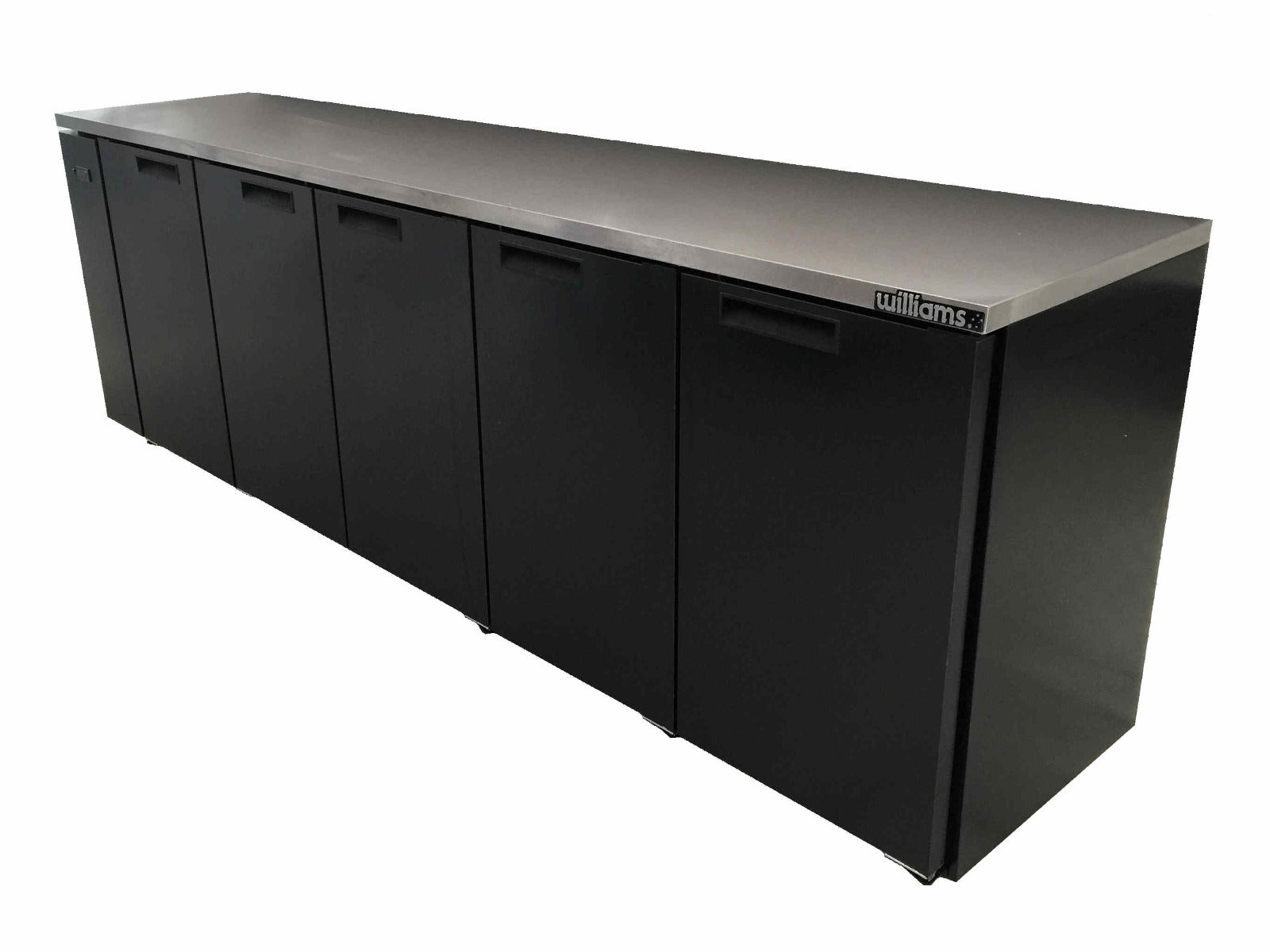 Williams Cameo - Five Door Black Colorbond Remote Back Bar Counter Display Refrigerator