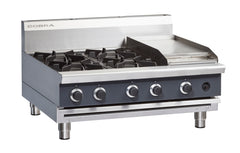 Cobra C9C-B 900mm Four Burner / Griddle Gas Cooktop - Bench Model