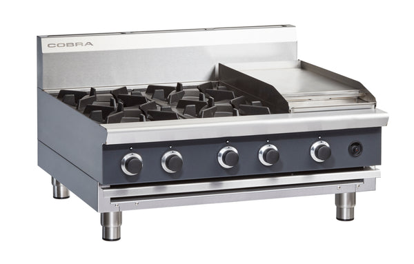 Cobra C9C-B 900mm Four Burner / Griddle Gas Cooktop - Bench Model