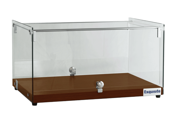 Exquisite CD35 One Tier Flat Glass Ambient Cake Display - Walnut