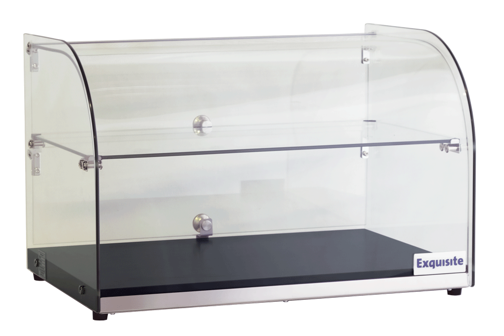 Exquisite CD45 Two Tiers Curved Glass Ambient Cake Display