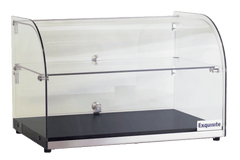 Exquisite CD45 Two Tiers Curved Glass Ambient Cake Display