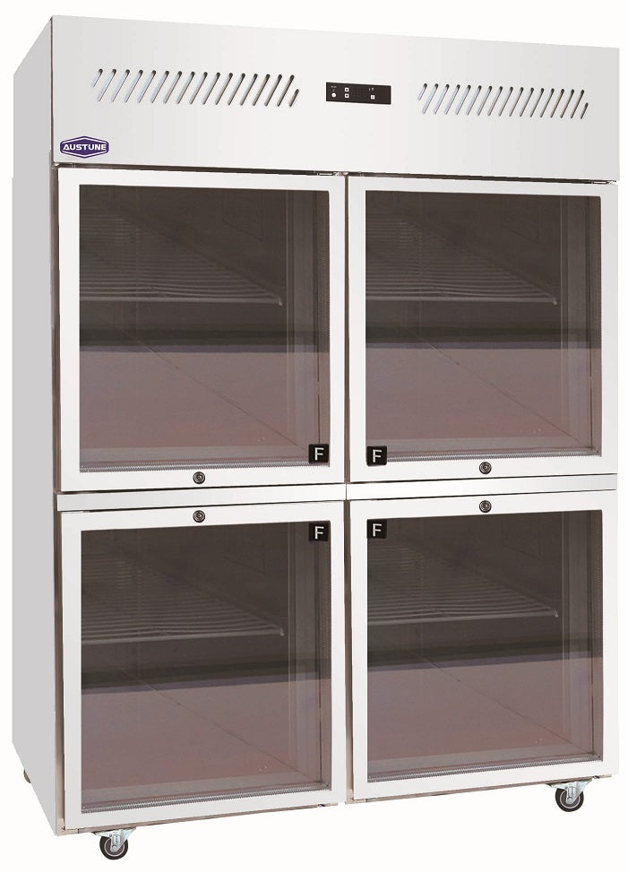 Austune 4 Glass Half Door Upright Freezer