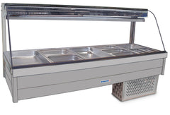 Roband - CFX23RD- Curved Glass Refrigerated Display Bar - Bain Marie - Piped and Foamed only (no motor) -  6 pans
